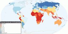 Global Distribution of Physicians per 10,000 population