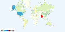 Number of Cinema Admissions by Country, latest available year